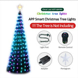 WS2812B Christmas Tree Toppers Lights Multicolor Fairy LED Star String Waterfall Xmas APP Bluetooth Home Yard Holiday Decor DC5V